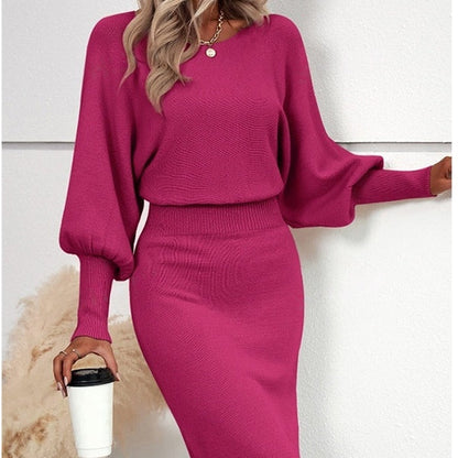 Robe patchwork pour femme à encolure ronde et manches longues