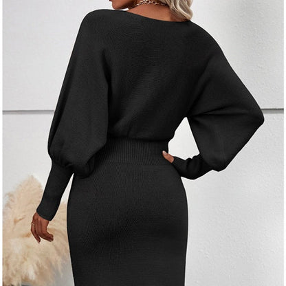 Robe patchwork pour femme à encolure ronde et manches longues