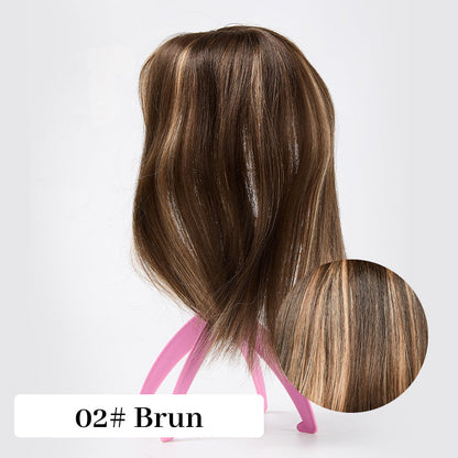 Topper de Cheveux Naturels avec Frange pour Femmes