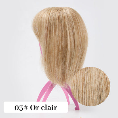 Topper de Cheveux Naturels avec Frange pour Femmes