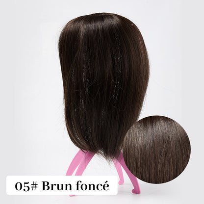 Topper de Cheveux Naturels avec Frange pour Femmes