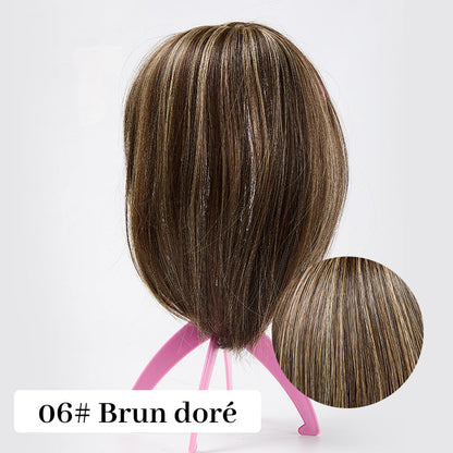 Topper de Cheveux Naturels avec Frange pour Femmes