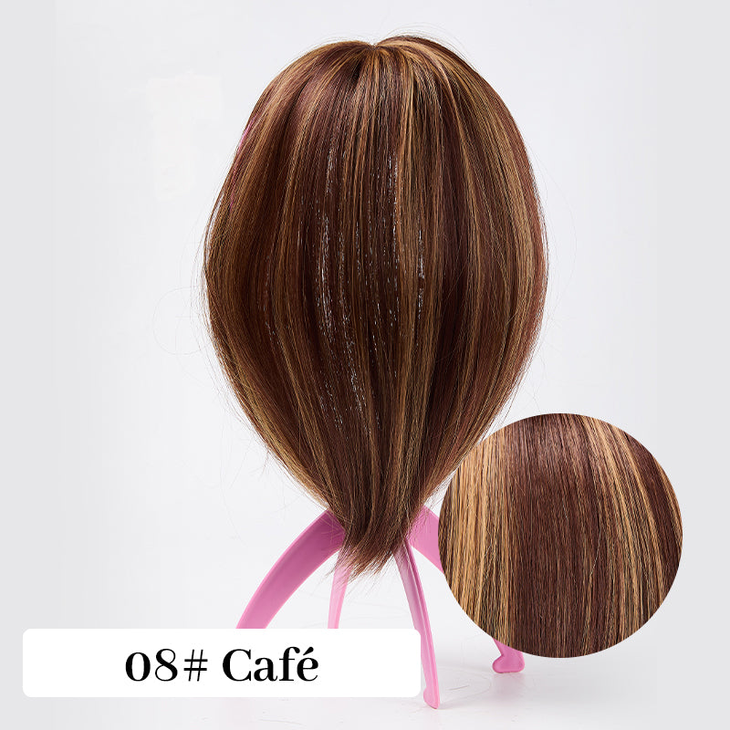 Topper de Cheveux Naturels avec Frange pour Femmes