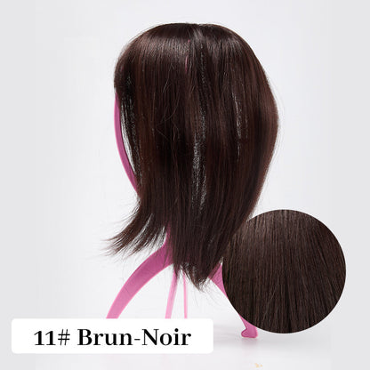 Topper de Cheveux Naturels avec Frange pour Femmes