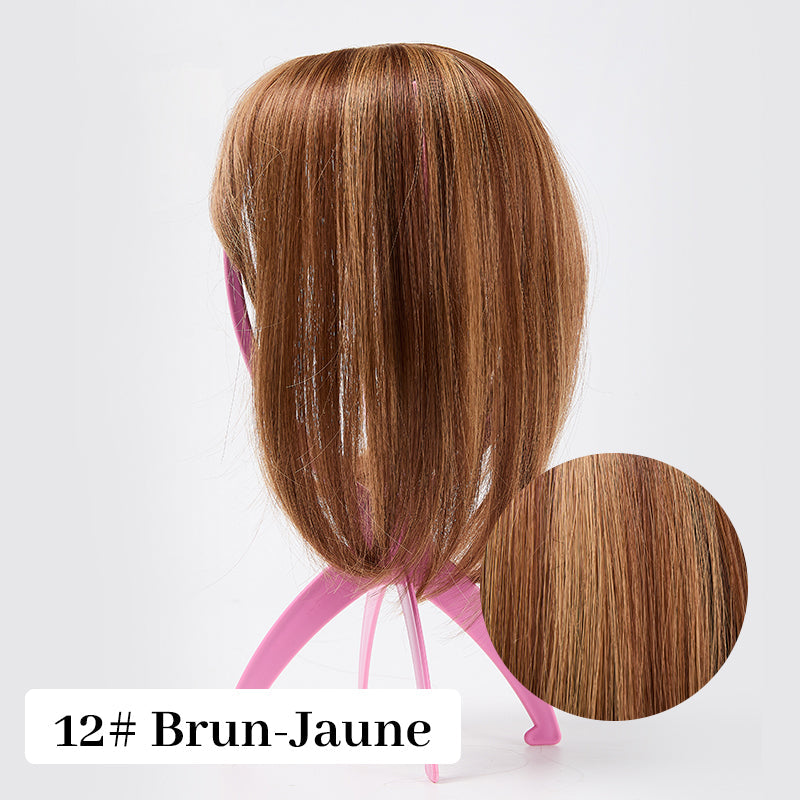 Topper de Cheveux Naturels avec Frange pour Femmes