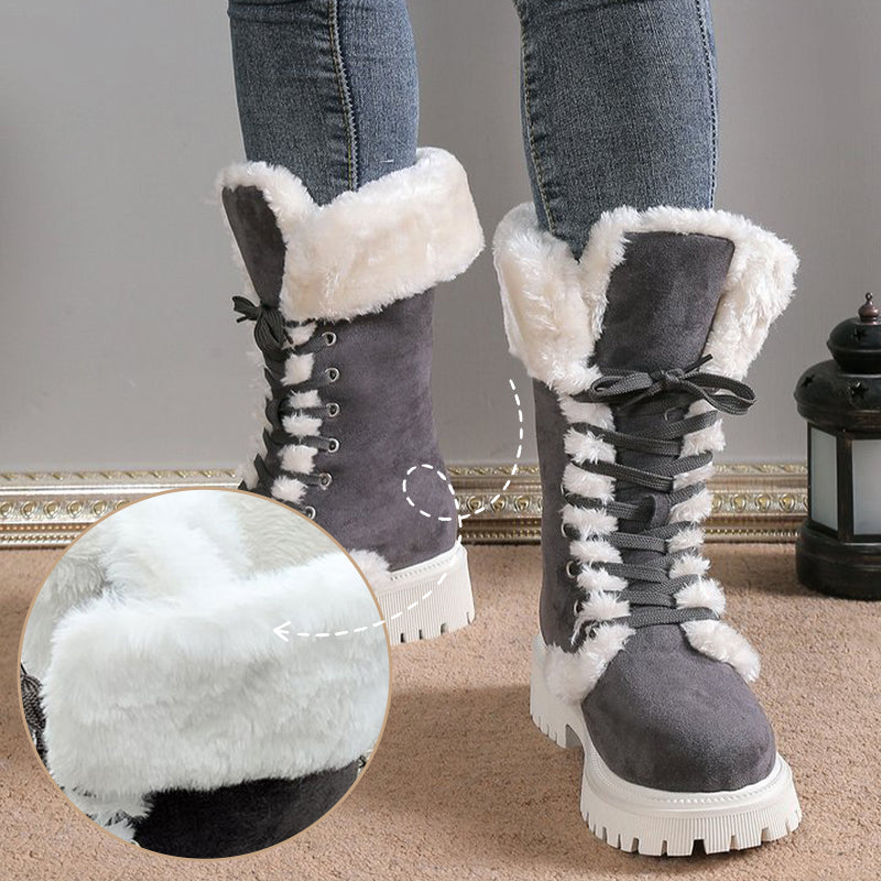 🎅Promotion de Noël 49 % de réduction🎄Bottes pour femmes en coton avec doublure douce, mi-hautes