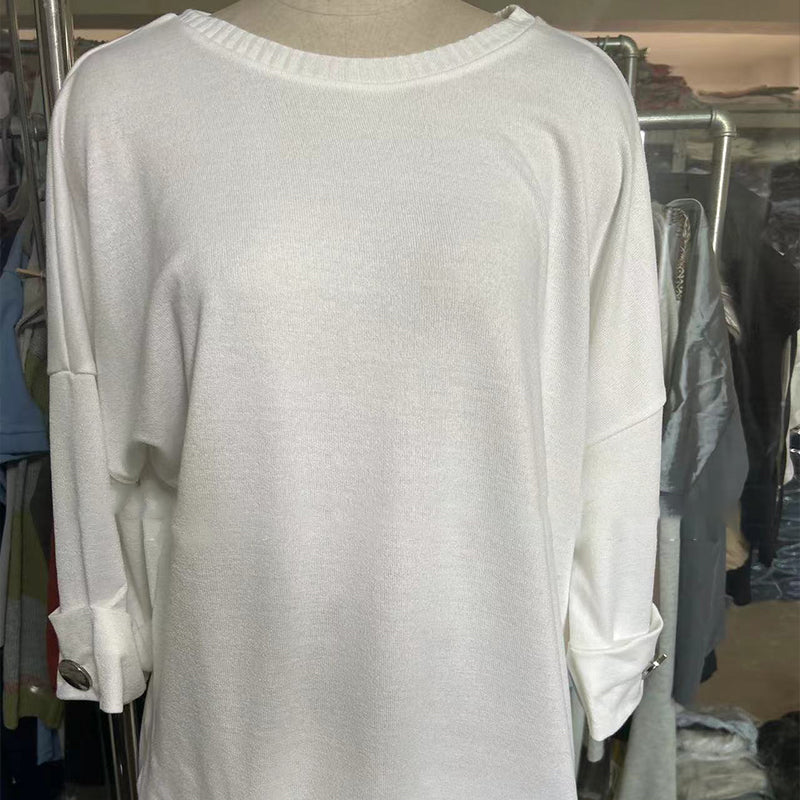 🎀Soldes limitées 49 % de réduction🎀Haut classique en tricot uni pour femme