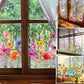 📢📢50 % de réduction !! ⏰Autocollant de fenêtre de bouquet floral coloré🖼️ (coupable à la taille librement)