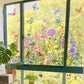 📢📢50 % de réduction !! ⏰Autocollant de fenêtre de bouquet floral coloré🖼️ (coupable à la taille librement)