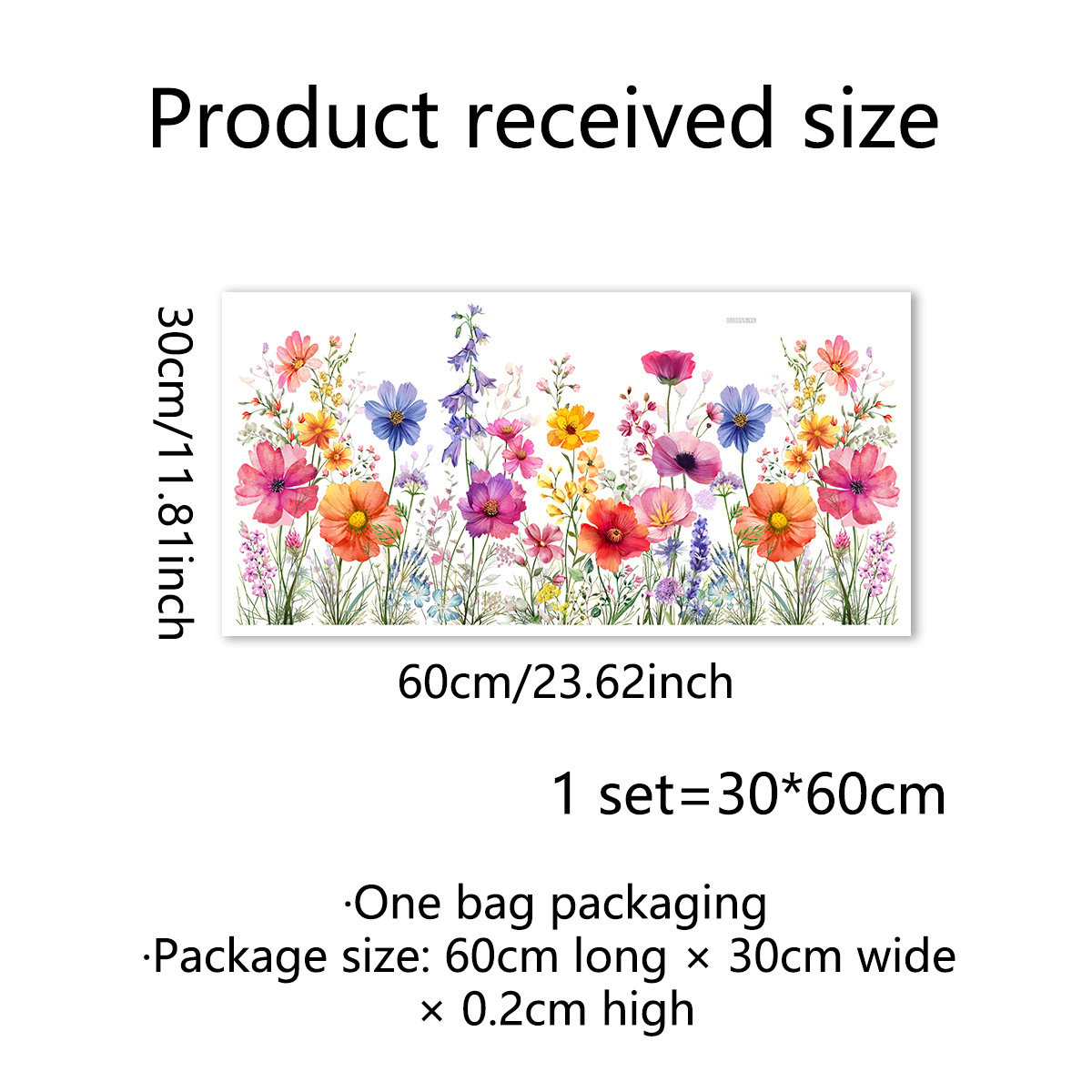 📢📢50 % de réduction !! ⏰Autocollant de fenêtre de bouquet floral coloré🖼️ (coupable à la taille librement)