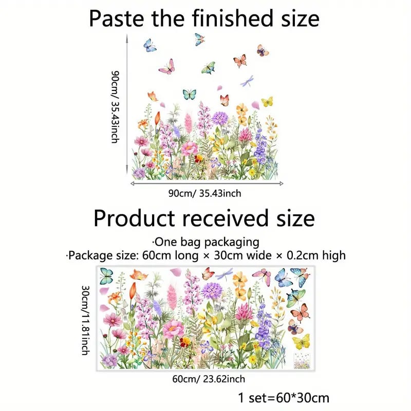 📢📢50 % de réduction !! ⏰Autocollant de fenêtre de bouquet floral coloré🖼️ (coupable à la taille librement)