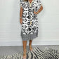 ✨Robe décontractée imprimée avec col en V et manches courtes à franges