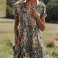 Robe décontractée à imprimé et col en V pour femme