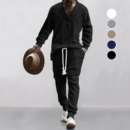 💥 Arrive aujourd'hui sans frais de livraison 💥 Ensemble 2 pièces pour homme composé d'un sweat-shirt baggy avec col en V et d'un pantalon de jogging