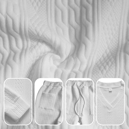 💥 Arrive aujourd'hui sans frais de livraison 💥 Ensemble 2 pièces pour homme composé d'un sweat-shirt baggy avec col en V et d'un pantalon de jogging