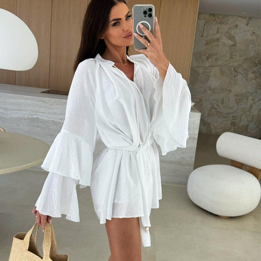 🔥Mini robe ample de couleur unie pour femmes