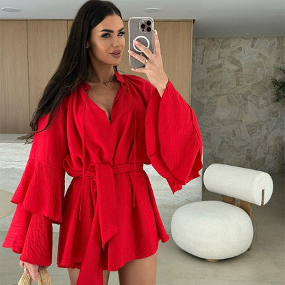 🔥Mini robe ample de couleur unie pour femmes