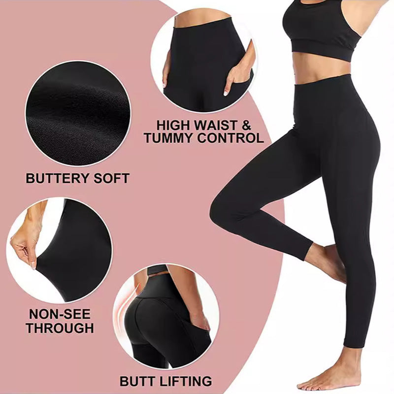 💕2025 VENTE À CHAUD 50% DE RÉDUCTION🌸Leggings d'entraînement à taille haute pour le contrôle de l'abdomen avec poche latérale