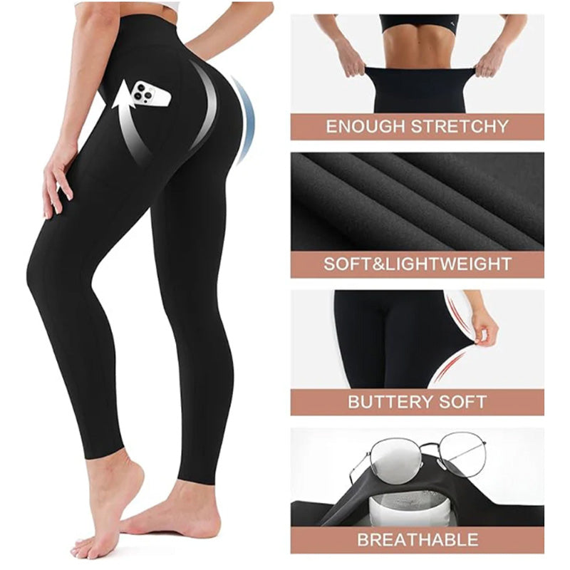 💕2025 VENTE À CHAUD 50% DE RÉDUCTION🌸Leggings d'entraînement à taille haute pour le contrôle de l'abdomen avec poche latérale
