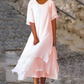 Robes midi à col rond et ourlet asymétrique pour femme