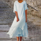 Robes midi à col rond et ourlet asymétrique pour femme