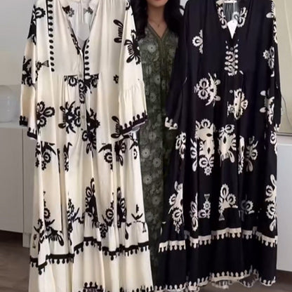 Robe midi pour femme à la coupe ample et à l'ourlet volanté