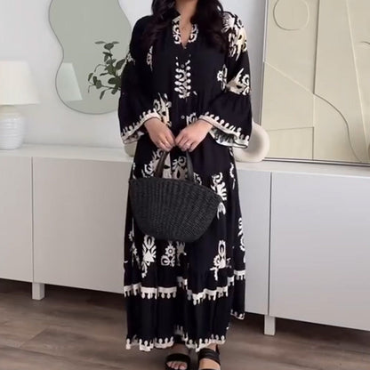 Robe midi pour femme à la coupe ample et à l'ourlet volanté