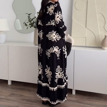 Robe midi pour femme à la coupe ample et à l'ourlet volanté