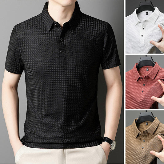 ⏳ 50 % de réduction💥Chemise à manches courtes texturées pour hommes