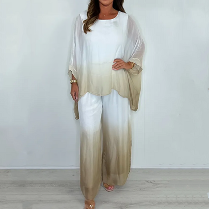 Ensemble top et pantalon ample et fluide Mesh Mix Dip Dye