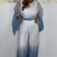 Ensemble top et pantalon ample et fluide Mesh Mix Dip Dye