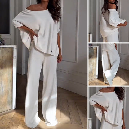 Ensemble deux pièces - Top et pantalon asymétriques décontractés pour femmes