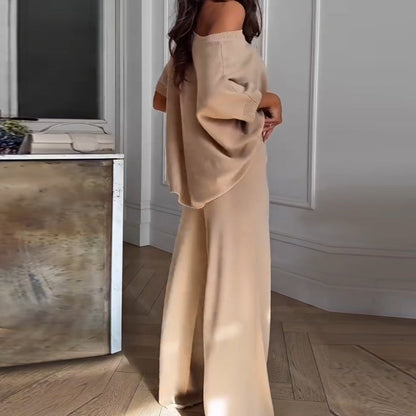 Ensemble deux pièces - Top et pantalon asymétriques décontractés pour femmes