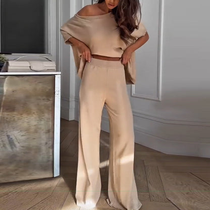 Ensemble deux pièces - Top et pantalon asymétriques décontractés pour femmes