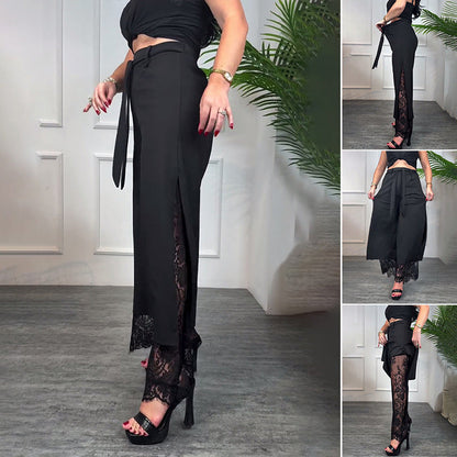 💋🎉Pantalon large sexy pour femmes avec doublure en dentelle