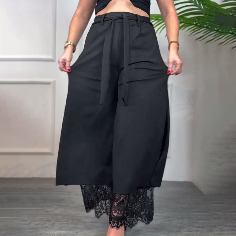 💋🎉Pantalon large sexy pour femmes avec doublure en dentelle