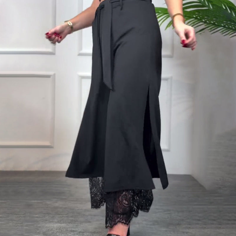 💋🎉Pantalon large sexy pour femmes avec doublure en dentelle