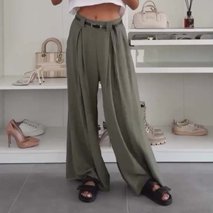 🎁Vente rapide 49% RÉDUCTION🔥Pantalon léger à volants et jambes larges pour femme