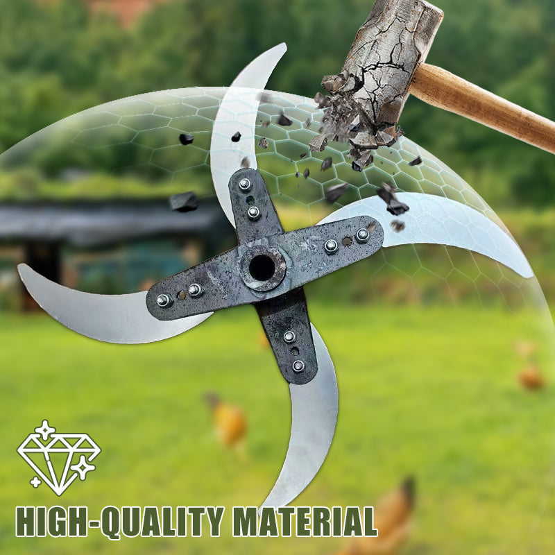 📢📢50 % de réduction !! ⏰🔪 Lame de coupe 4 lames pour déchiqueteuse d’herbe – Diamètre ajustable (25-26 cm), acier anti-rouille, installation universelle ! 🌿🚜