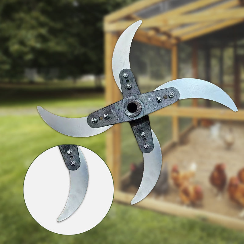 📢📢50 % de réduction !! ⏰🔪 Lame de coupe 4 lames pour déchiqueteuse d’herbe – Diamètre ajustable (25-26 cm), acier anti-rouille, installation universelle ! 🌿🚜
