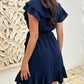🔥 Hot Sale 🔥Robe élégante à taille nouée et col en V à volants pour femmes