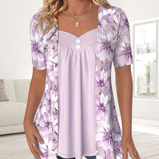 2026 Nouveaux produits👚Top patchwork floral irrégulier pour femmes