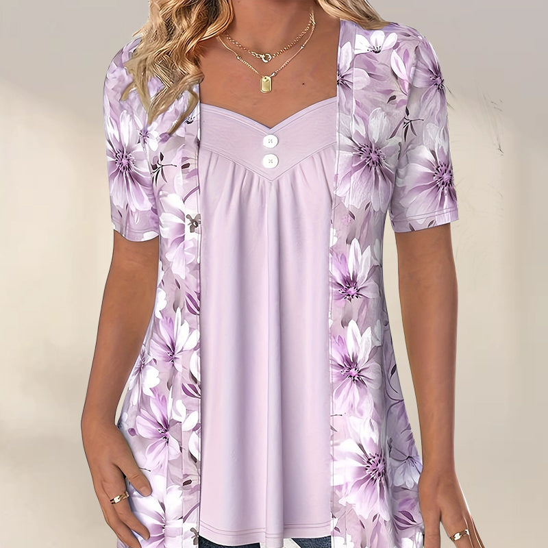 2026 Nouveaux produits👚Top patchwork floral irrégulier pour femmes