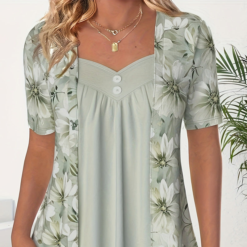 2026 Nouveaux produits👚Top patchwork floral irrégulier pour femmes