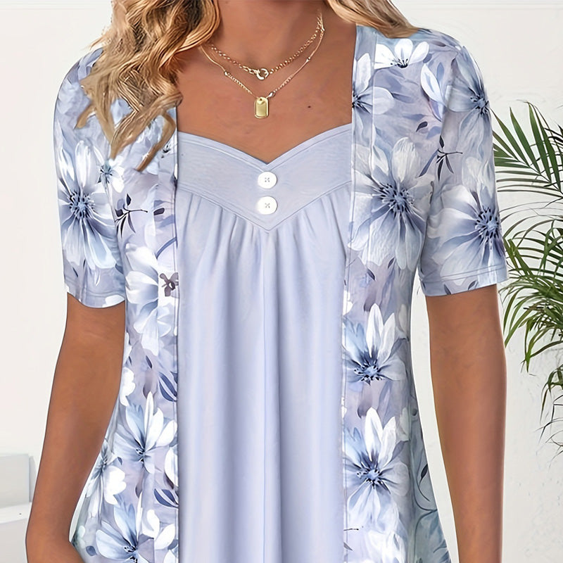 2026 Nouveaux produits👚Top patchwork floral irrégulier pour femmes