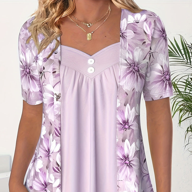 2026 Nouveaux produits👚Top patchwork floral irrégulier pour femmes