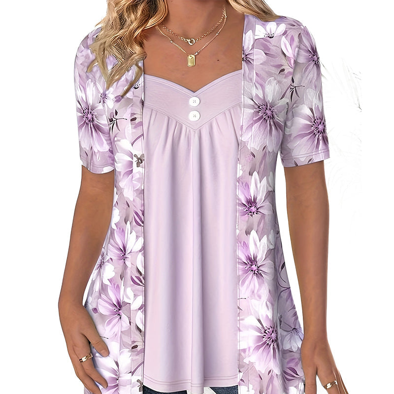 2026 Nouveaux produits👚Top patchwork floral irrégulier pour femmes