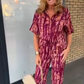 💕🌸Ensemble 2 pièces chemise et pantalon boutonnés imprimés pour femmes