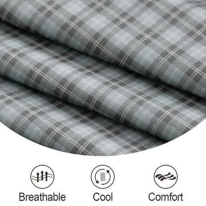Chemise décontractée à manches courtes en tissu écossais pour hommes