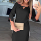 Robe de couleur unie au genou pour femmes